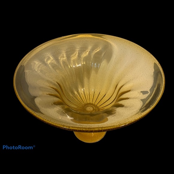 1960’s Mentel URNS Amber Infused Gold Flake Glass - Picture 6 of 11